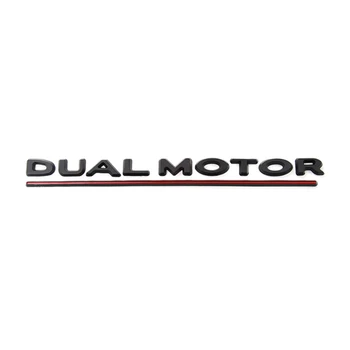 Dual Motor Decalcomanii 3D Embleme Pentru Tesla Model 3 Model3 de Înaltă Performanță Portbagaj Insigna Autocolant Auto Chrome Black Red Litere