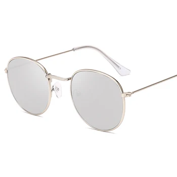 RBRARE 2021 Clasic Rotund Mic Cadru ochelari de Soare Femei/Barbati Brand de Lux Aliaj Gradient Oglindă Ochelari de Soare Vintage Roz Oculos