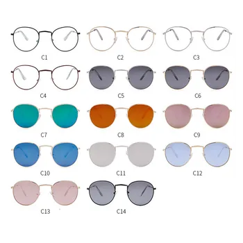 RBRARE 2021 Clasic Rotund Mic Cadru ochelari de Soare Femei/Barbati Brand de Lux Aliaj Gradient Oglindă Ochelari de Soare Vintage Roz Oculos