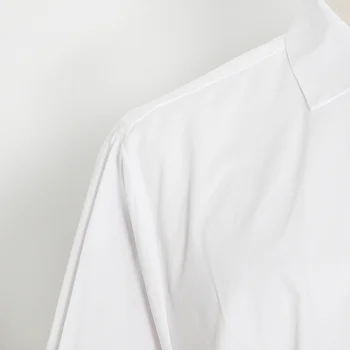 TWOTWINSTYLE Neregulate Tricou Alb Pentru Femei Rever Maneca Lunga Bluza Casual Solid de Moda de sex Feminin Haine Noi 2020 Toamna Maree