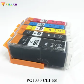 Vilaxh cartuș de cerneală PGI550 PGI-550 CLI-551 Compatibil Cartus pentru canon PGI550 CLI551 PIXMA IP7250 MG5450 MX925 MG5550 MG6450