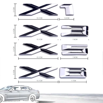 Masina logo-ul din spate insigna decal autocolant X1 X3 X4 X5 X6 GT accesoriu forma 3D logo-ul chrome silver scrisoare din plastic ABS durabil compatibil
