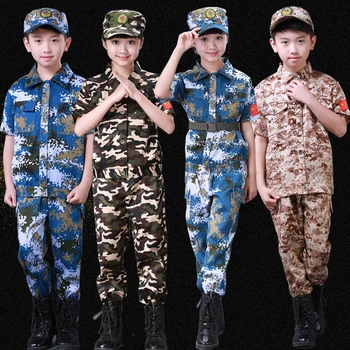 4buc Copii Uniforma Militară a Armatei Costumul de Camuflaj Tactice Speciale de Instruire a Forțelor de Îmbrăcăminte Scouting Soldat Performanță Costume