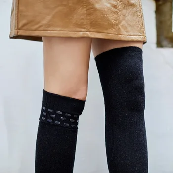 Iarna Lână Groasă Șosete Lungi De Sex Feminin Casual Anti-Alunecare Ciorapi Femei Ține De Vițel Picior Cald De Înaltă Șosete Până La Genunchi