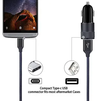 Auto Adaptor USB de Tip C, Incarcator de Masina Cablu USB de Încărcare Auto pentru Huawei Nokia 8.1 7.1 6.1 5.1 HTC D12 U11 U12 SONY XA2 XA3 XZ3 XZ2