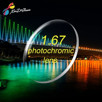 XINZE 1.67 index fotocromatică lentile gri miopie presbyopic baza de prescriptie medicala asferice rășină greu lentile cu protectie UV subțire clar