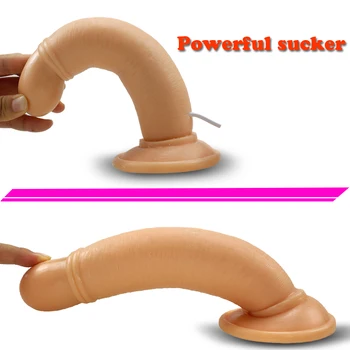 Realiste mare Dildo vibrator Flexibil moale Penis cu ventuza puternic Dublu motor de sex Feminin Masturbari Jucarii Sexuale pentru femei