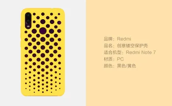 Original Xiaomi Redmi Nota 7 Caz Redmi Note7 Cazuri de Moda Înapoi disipare a Căldurii respirația Capacul Orificiului Gradient Xiomi Redmi Nota 7