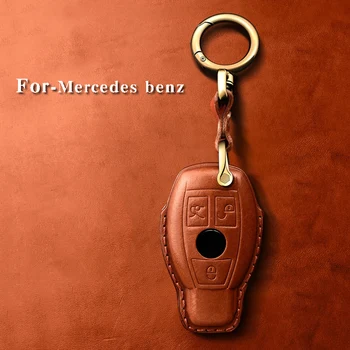 Pentru Mercedes benz B R G Clasa GLK GLA E200 E200L W176 3 Butoane Cheie de la Distanță de Sus strat de piele Cheie de Masina Acoperi Caz