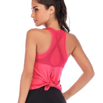 Vara Sport Femei Vesta Slim Femme Yoga Tricouri Culturilor de Funcționare Vesta Plasă de Mozaic de Fitness T-shirt, maiouri sală de Gimnastică Antrenament Tee Bluza