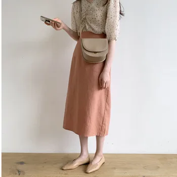 2020 Vara Split Fusta Fierbinte Vânzări Femei Coreeană Japoneză Stil Preppy Fete Flhjlwoc Design Vintage Cu Talie Înaltă Fuste 4312