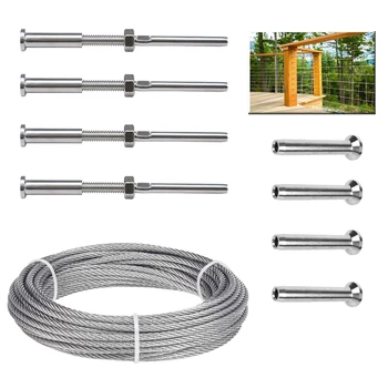 Grele din Oțel Inoxidabil 316 Cablu Balustrada Kituri sau Agățat Kituri pentru Casa sau Gradina din Lemn de Posturi DIY Balustrada Îmbunătățirea Kituri
