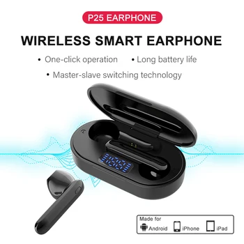 TWS 5.0 Căști Bluetooth 6D Stereo Wireless Eearphones Baterie de Afișare Sport Căști Căști Cu Microfon Dual PK Huawei QCY