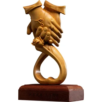 Cimișir 16cm Dragoste Mâinile Sculptura Cadouri de Nunta se Încadrează În Dragoste Suveniruri Norocos Căsătorească cu Decor Acasă