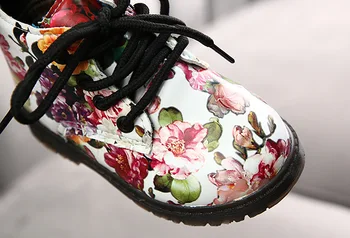 Nouă Copii Glezna Cizme Fete Baieti Florale Flori de Imprimare Chelsea Cizme Fete Toamna Cizme Martin Copii Pantofi de Iarna dimensiunea 21-30