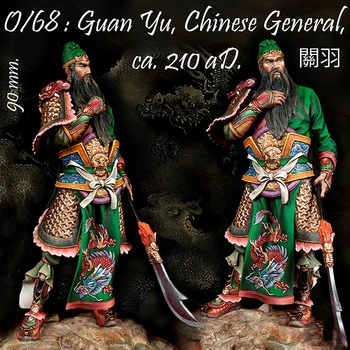 1/18 90mm Guan Yu, General Chinez om 90mm jucărie Rășină Model în Miniatură rășină figura Unassembly Nevopsite