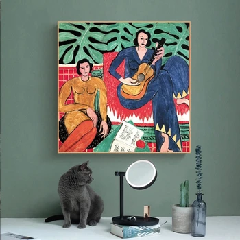 Henri Matisse Taschen Vogue Postere Si Printuri Chitara Fată Portret Arta De Perete Panza Pictura Imagini Pentru Living Decor Acasă