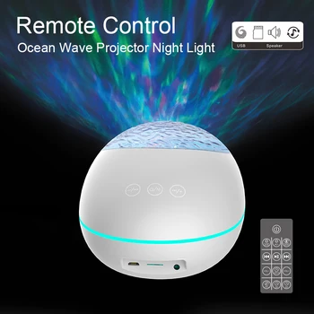 LED Ocean Lampa de Proiecție Dormitor Noptieră Lampa de Birou 8 Moduri de Muzică Bluetooth Difuzor Proiector de Dormit Lumina Cu Telecomanda
