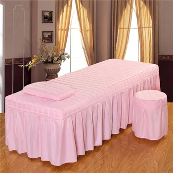 1 BUC Scurtă de Frumusete Pat Fusta Salon de Frumusețe Cuvertură de pat cu Gaura Violet Poliester/bumbac, 5 Dimensiune 11 opțiuni de culoare #s