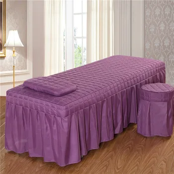 1 BUC Scurtă de Frumusete Pat Fusta Salon de Frumusețe Cuvertură de pat cu Gaura Violet Poliester/bumbac, 5 Dimensiune 11 opțiuni de culoare #s