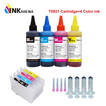 T0921N Cartuș de Cerneală Pentru Epson CX4300 TX119 TX117 C91 TX106 TX109 T26 T27 Cartușe Reîncărcabile T0921 + 100ml Imprimanta Refill Cerneală