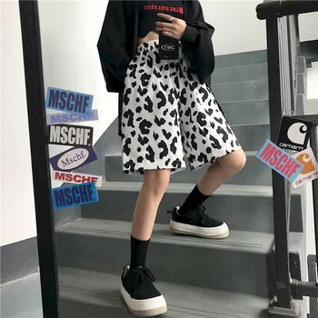 Vacă albă de Vară 2020 Funcționare Sport pantaloni Scurți pentru Femei Streetwear Harajuku coreean Joggeri Femei Elastic Talie Mare Largi Picior pantaloni Scurți