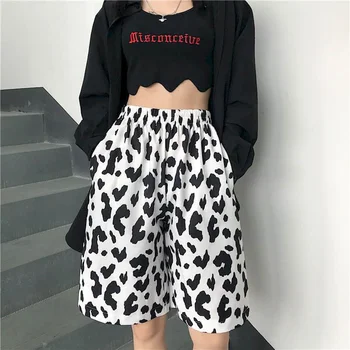 Vacă albă de Vară 2020 Funcționare Sport pantaloni Scurți pentru Femei Streetwear Harajuku coreean Joggeri Femei Elastic Talie Mare Largi Picior pantaloni Scurți