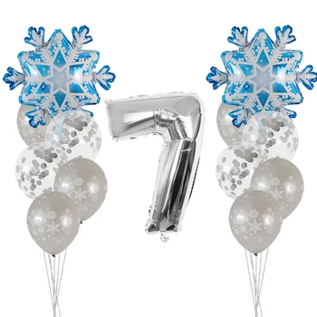 13pcs Frozen Petrecere Fulg de nea Confetti Baloane Latex Petrecere de Aniversare pentru Copii Decor Copil de Dus Decor numărul de Baloane cu Aer Globos