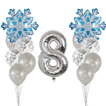 13pcs Frozen Petrecere Fulg de nea Confetti Baloane Latex Petrecere de Aniversare pentru Copii Decor Copil de Dus Decor numărul de Baloane cu Aer Globos