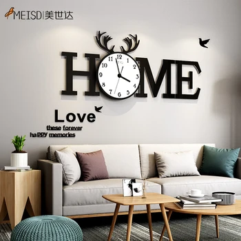MEISD Home Design Ceas Decorativ de BRICOLAJ Oglindă Autocolante Ceasuri Mari de Cuarț Tăcut Cameră Horloge Negru Wall Art Transport Gratuit