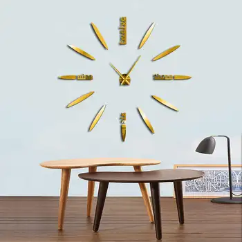 Fara rama DIY Ceas de Perete Oglindă 3D Ceas de Perete Mare Mute Autocolante de Perete pentru Camera de zi Dormitor Decoratiuni Casa Mare Ceas de Timp