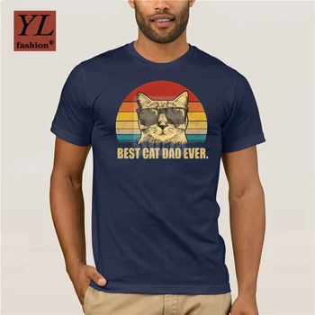 2020 Moda de Vara Tipărite pentru Bărbați T-shirt din Bumbac cel Mai bun tata pisica vreodată apus de soare la Modă Creative Graphic T-shirt de Sus