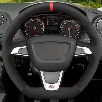Volan masina Coperta Moale piele de Căprioară Negru Pentru Seat Ibiza (6J) (FR) 2012-Ibiza (6J) (CUPRA) 2012-Mii FR 2013-2020