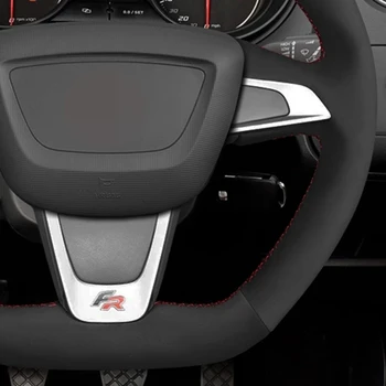 Volan masina Coperta Moale piele de Căprioară Negru Pentru Seat Ibiza (6J) (FR) 2012-Ibiza (6J) (CUPRA) 2012-Mii FR 2013-2020
