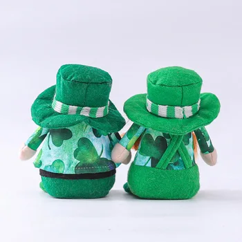St. Patrick ' s Day Pălărie Verde Papusa Irish Festival Trifoi Frunze Verzi Festivalul de Decoratiuni Petrecere, Decor Acasă Desktop Ornamente