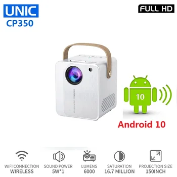 UNIC CP350 Portabil Smart LED Proiector 4K cu Android 10 TV Box WIFI Suport 1080P Full HD Proyector HDMI Beamer