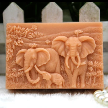 Mucegai silicon Manual Animale, Săpun de Mucegai de Calitate Alimentară Mucegai Elefant African Model Săpunuri Matrite Aroma de Piatră Matrite CIQ,CEE,CE / UE
