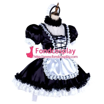 Blocabil Sissy menajera rochie din Satin Uniformă cosplay costum adaptate[G1998]