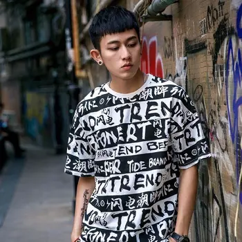 Carouri De Moda Tricouri Nouă Bărbați Femei Streetwear Top Casual Tees T-Shirt De Vară Hip Hop Tipărite Graffiti Tricou