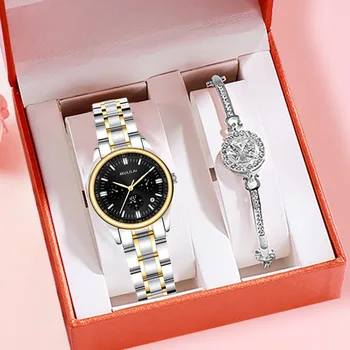 NOUĂ Femei Ceasuri de Lux, Marca Cuplu de Aur Uita-te la Sport Cuarț Ceas și brățară Impermeabil Calendar Ceasuri Relogio Feminino