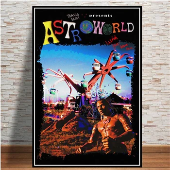 Travis Scott Astroworld Rodeo ZILE Muzica Rap Album Star Printuri de Artă Panza Pictura pe Perete Poza Decor Acasă quadro cuadros