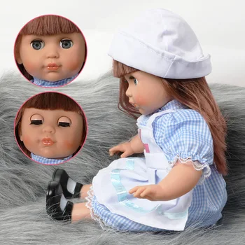 14 Inch Renăscut Papusa bebe Haine Copii Jucarii 36cm Desene animate Silicon Moale Realiste Parul Lung Renăscut Baby Sunet DollToys pentru Fete
