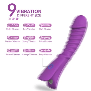 IKOKY 9 Viteze Penis artificial Vibratoare Jucarii Sexuale pentru Femei punctul G Baghetă Magică Feminin Masturbator 19cm Silicon USB de Încărcare Produse pentru Sex