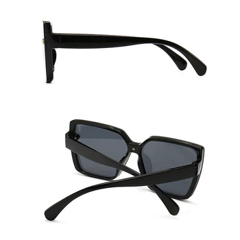 Moda Pătrat Negru ochelari de Soare pentru Femei New Supradimensionate fără ramă Gradient de Ochelari de Soare Tendinte Nuante de sex Feminin Brand de Lux UV400