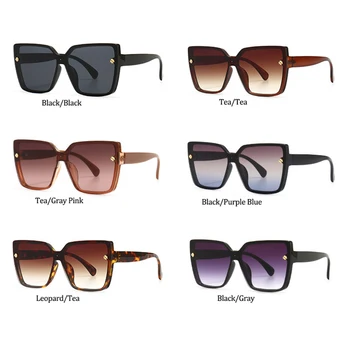 Moda Pătrat Negru ochelari de Soare pentru Femei New Supradimensionate fără ramă Gradient de Ochelari de Soare Tendinte Nuante de sex Feminin Brand de Lux UV400