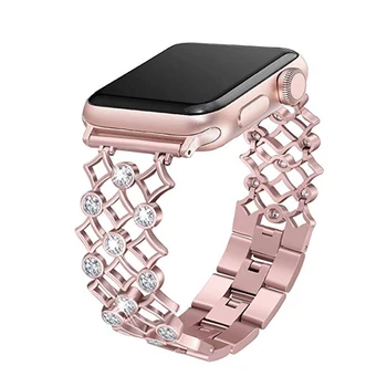 Femei Diamante curea pentru apple Watch serie se 6 5 3 4 40mm 44mm 38mm 42mm curea din Otel Inoxidabil iwatch Bratara apple watch band