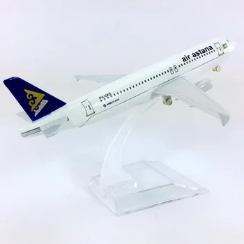 16CM 1:400 de aterizare Aeronave Airbus A320-200 model Air Astana airways W Stand de bază din aliaj turnat sub presiune avion colectie de afișare
