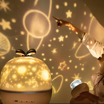Muzica pentru copii BT Difuzor Proiector Cosmic Noapte Înstelată a CONDUS Lumina de Noapte USB de Încărcare Muzica Cutie de Cadouri de Craciun pentru Copii