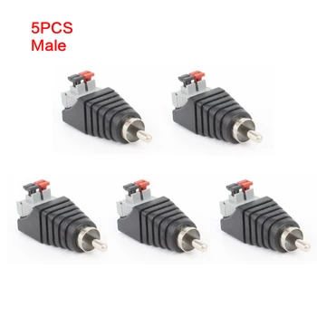5PCS Masculin/Feminin RCA Difuzor Cablu cu Jack de Presă Plug de sex Masculin Adaptor Conector