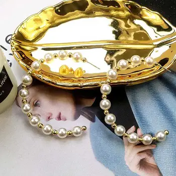 Rafinat Plin de perle Cercei Brand C Litere Pulseira Feminina Pentru Femei Bijoux Cercel Moda Bijuterii Cadou